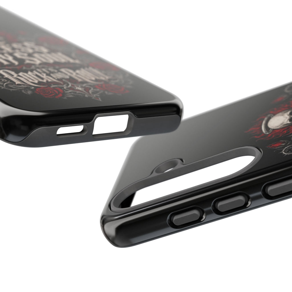 Bless My Soul Rock and Roll Phone Case — Gothic Skull & Roses Tough Case