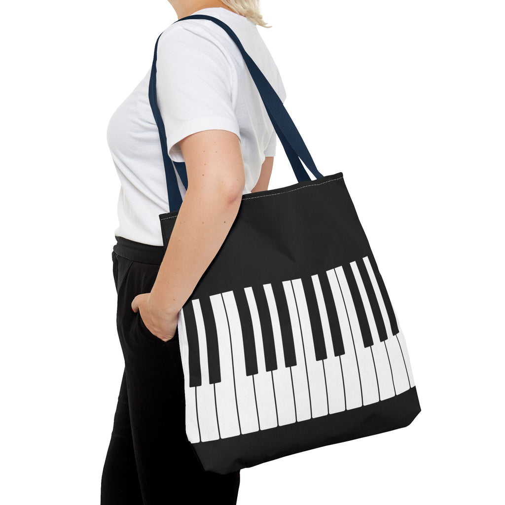 Piano Keys Tote Bag - Musician Keyboard Print Canvas Tote