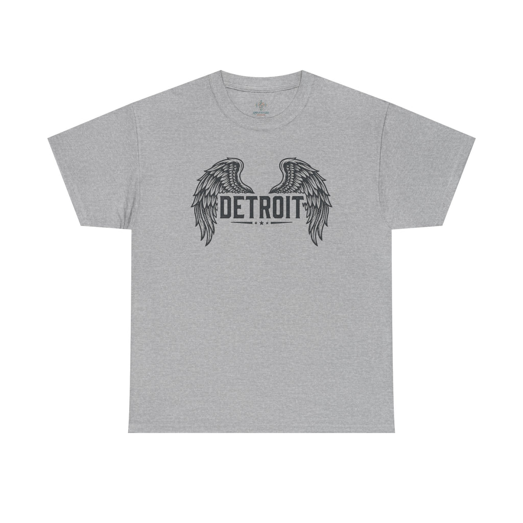 Unisex Heavy Cotton Tee - DETROIT WINGED, black