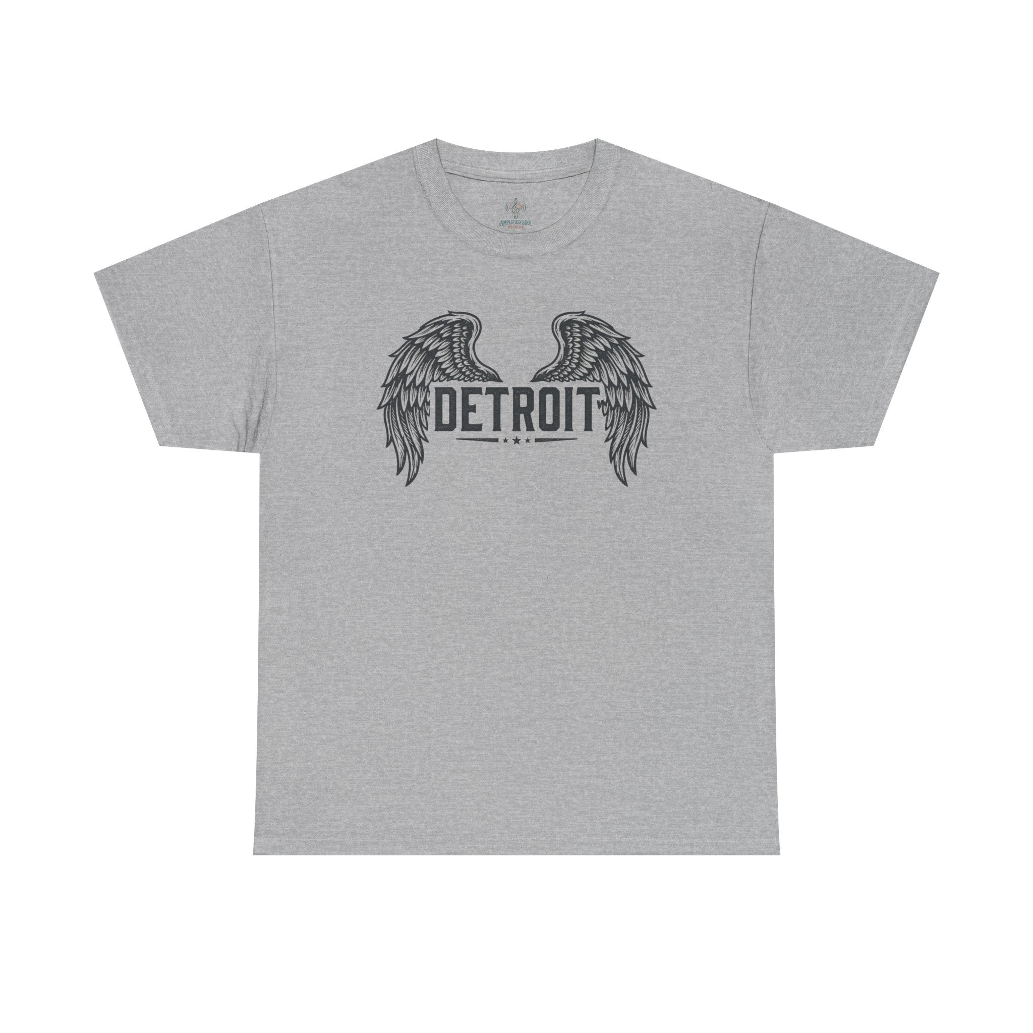Unisex Heavy Cotton Tee - DETROIT WINGED, black