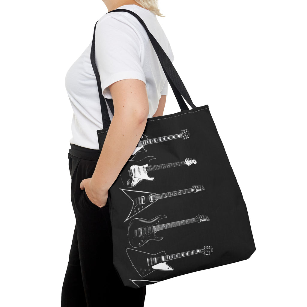 Electric Guitars Black Tote Bag – Rock Music Instrument Shopper