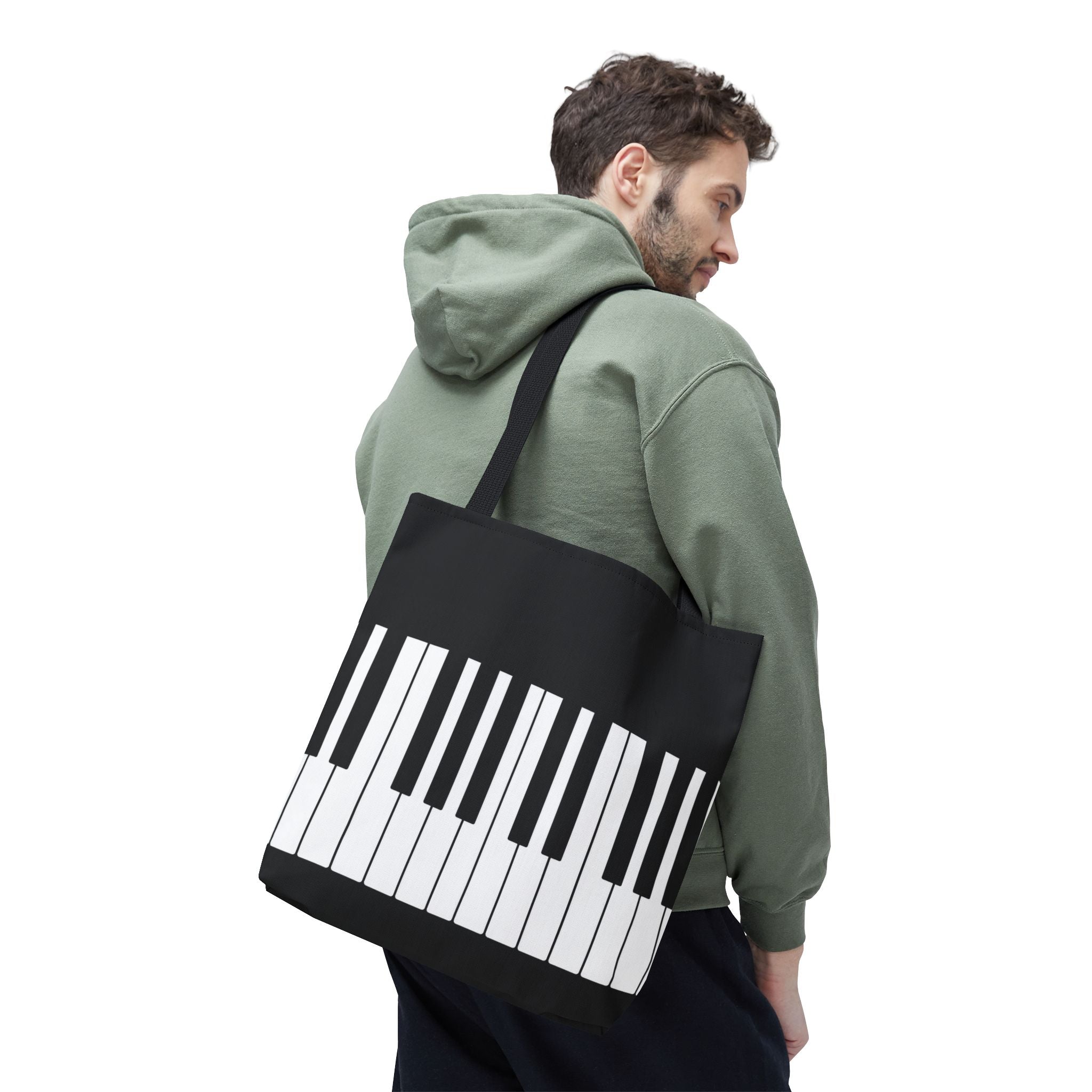 Piano Keys Tote Bag - Musician Keyboard Print Canvas Tote