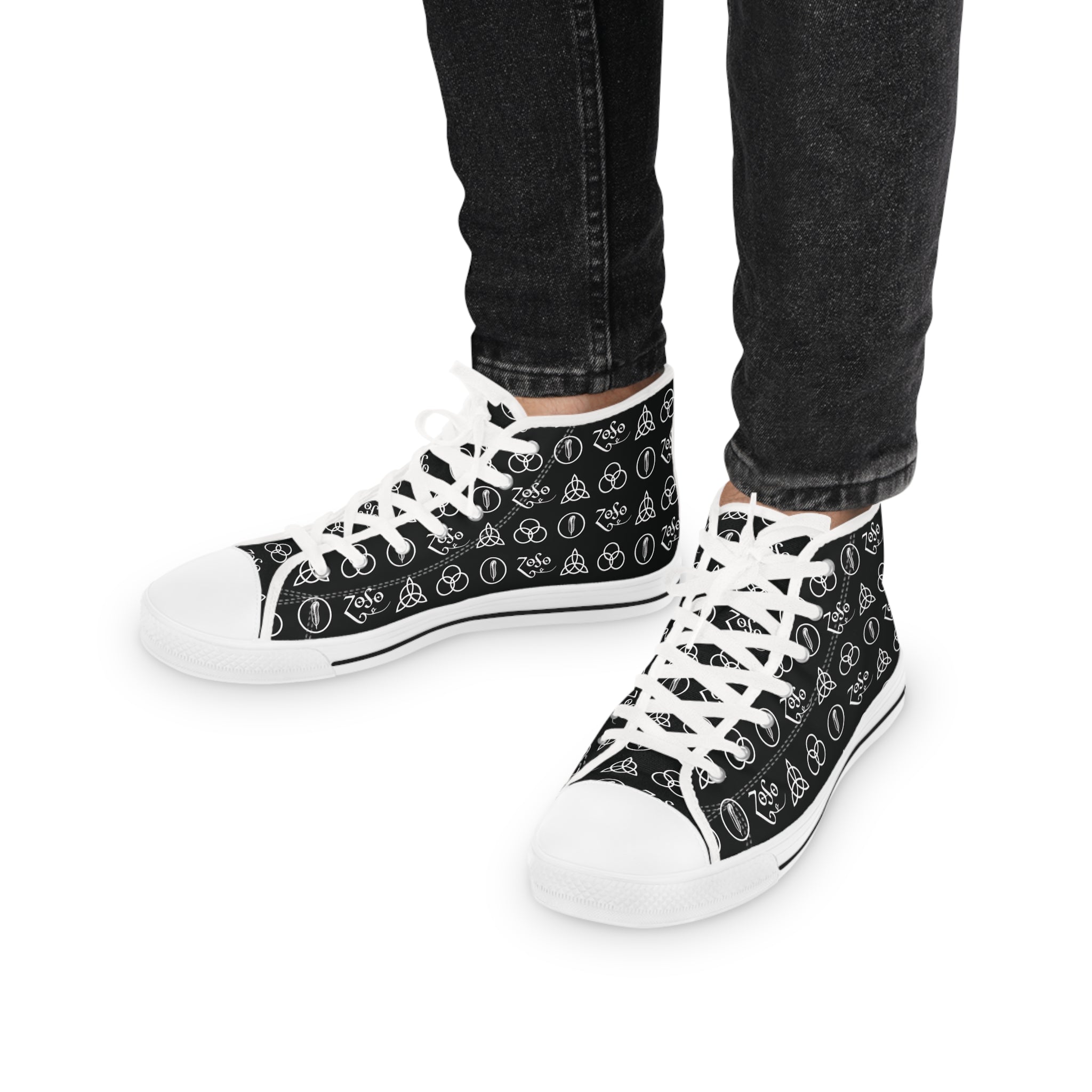 High Top Sneakers – Led Zeppelin Symbols Skate Shoes