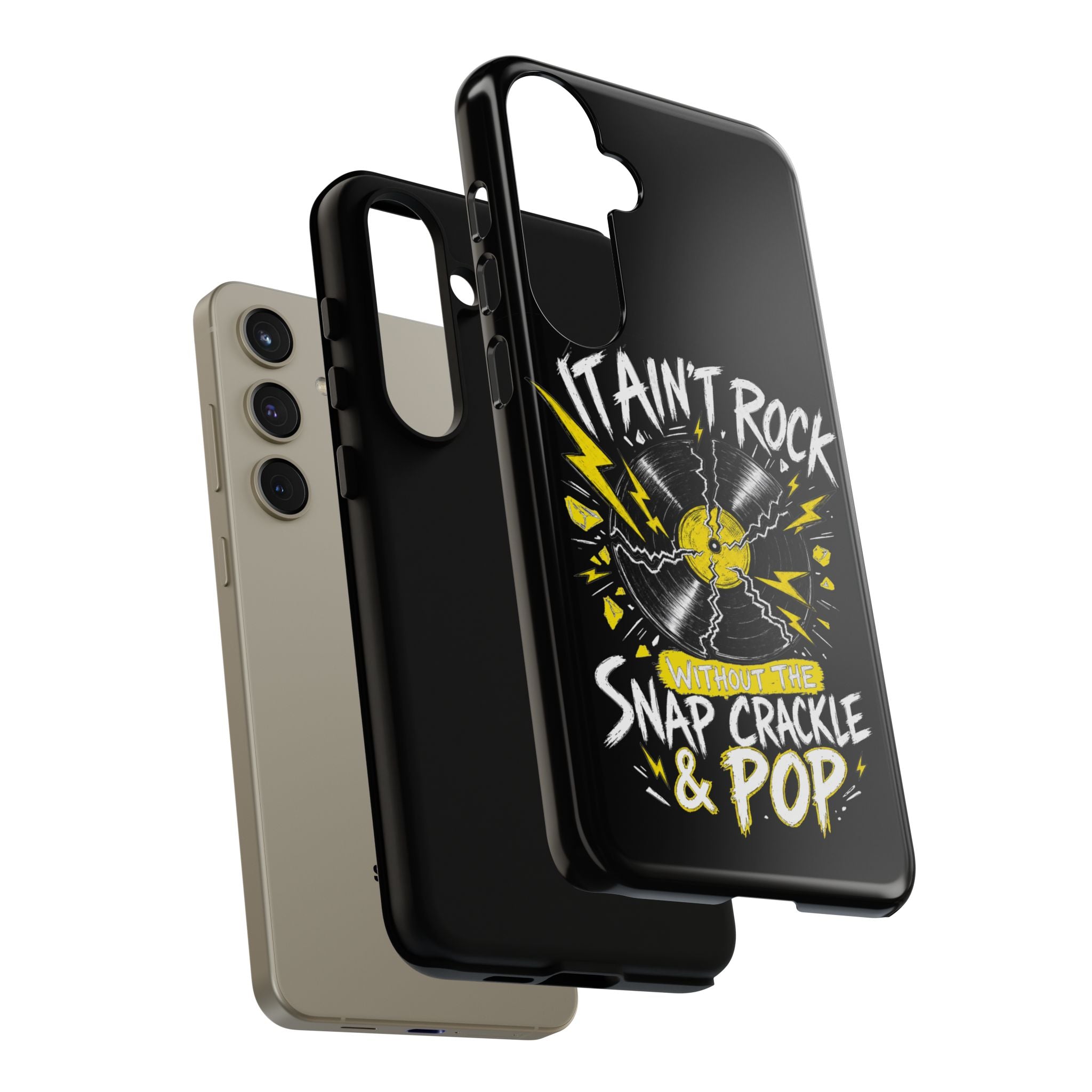 Phone Case — "It Ain't Rock Without the Snap Crackle & Pop" Vintage Vinyl Design