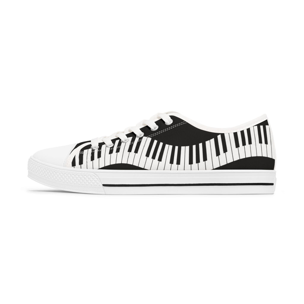L Piano Keys Low Top Sneakers — Women's Music Lover Canvas Shoes