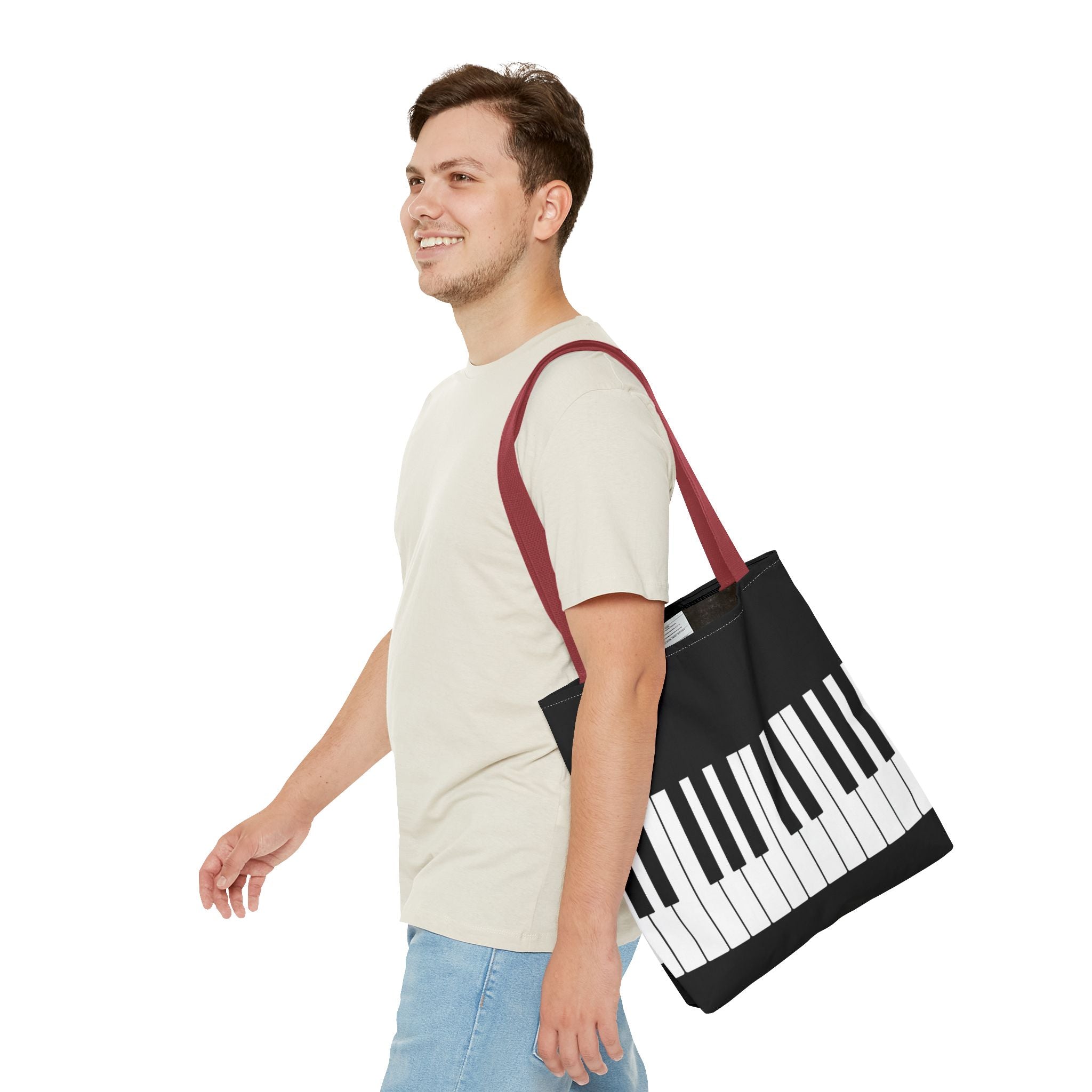 Piano Keys Tote Bag - Musician Keyboard Print Canvas Tote