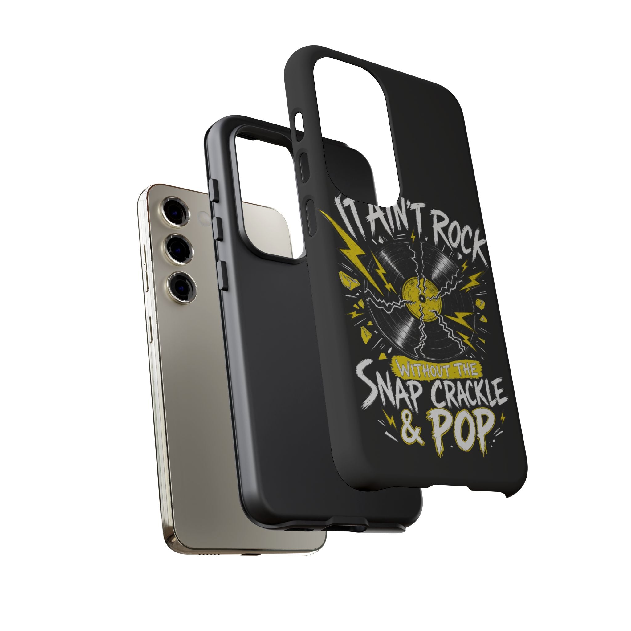 Phone Case — "It Ain't Rock Without the Snap Crackle & Pop" Vintage Vinyl Design