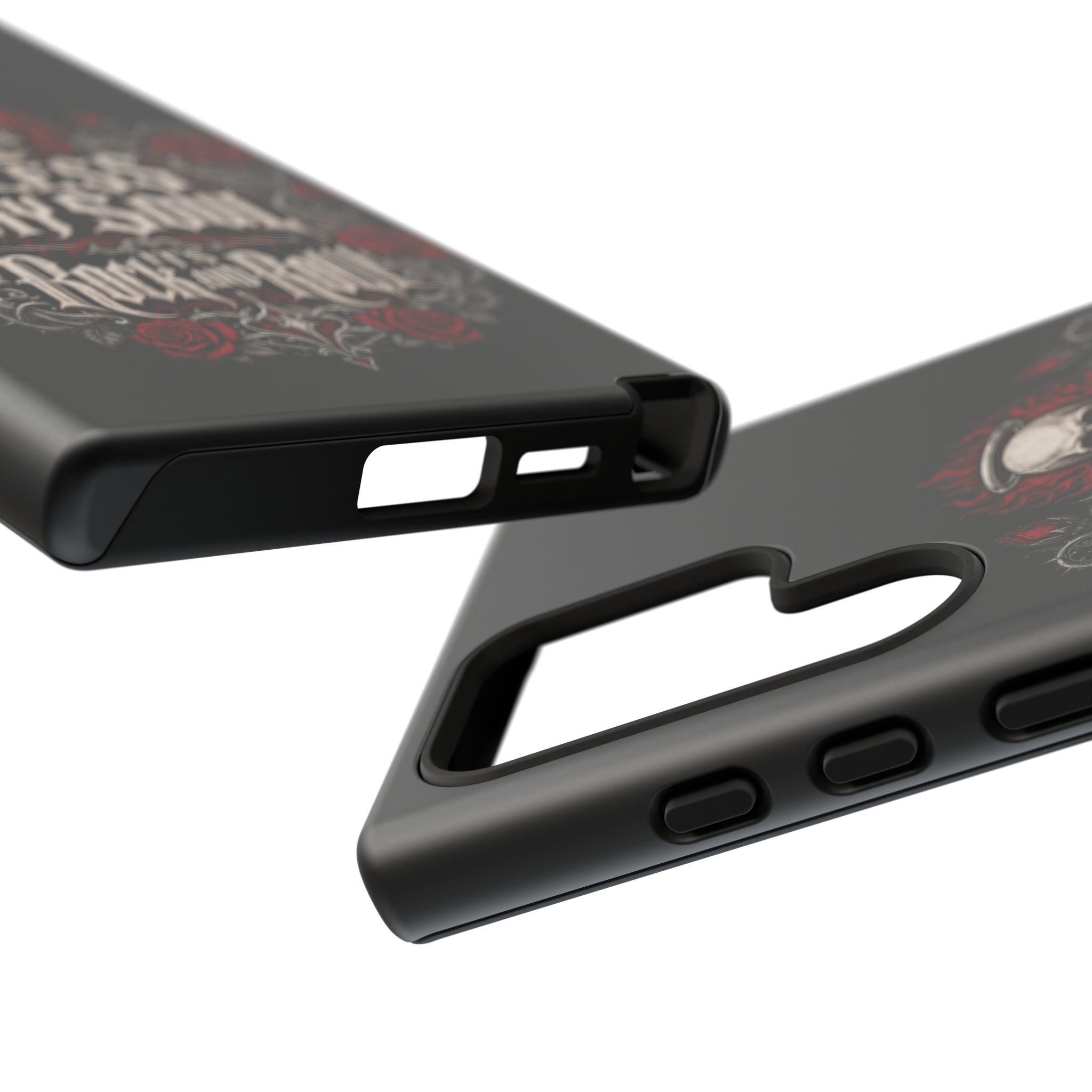Bless My Soul Rock and Roll Phone Case — Gothic Skull & Roses Tough Case