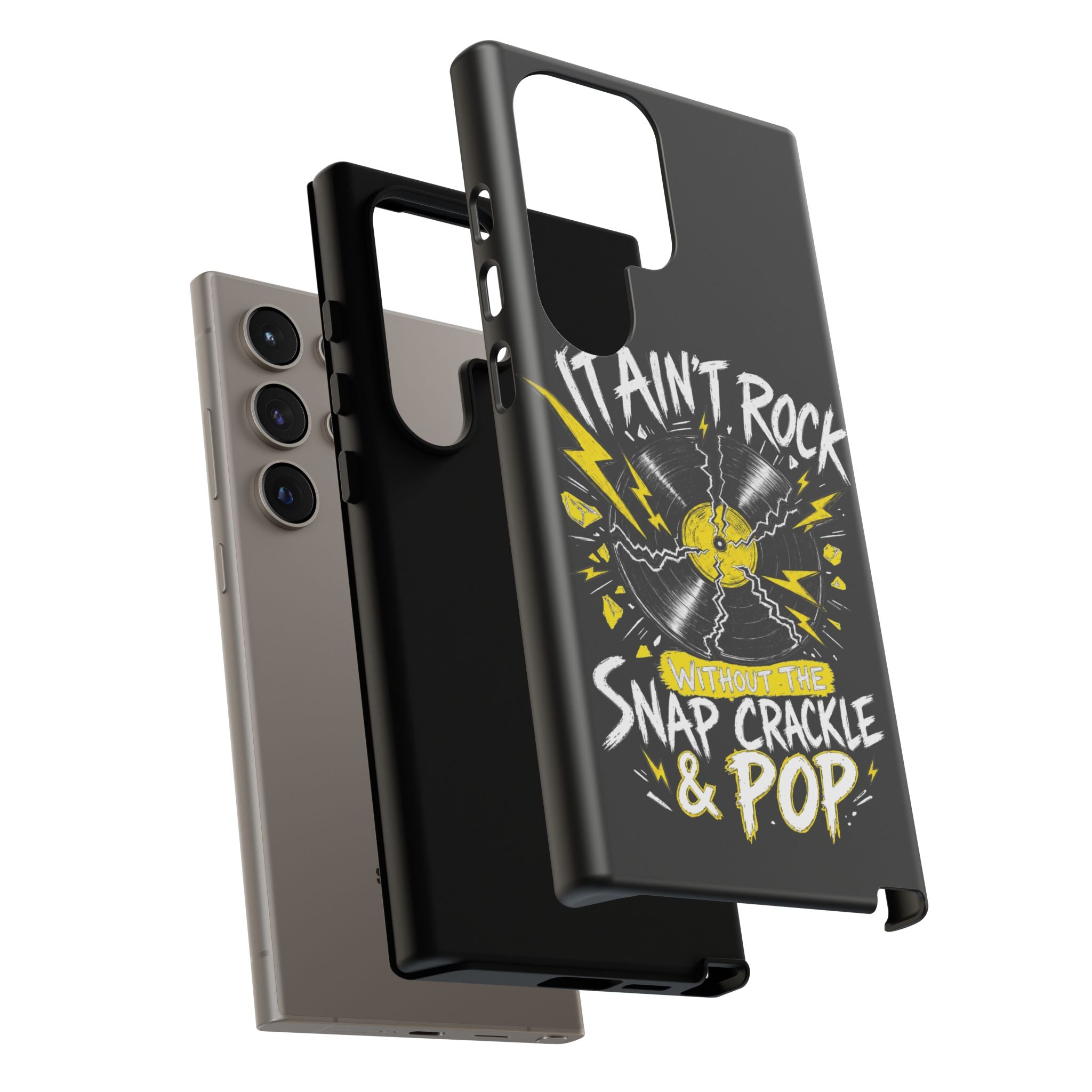 Phone Case — "It Ain't Rock Without the Snap Crackle & Pop" Vintage Vinyl Design
