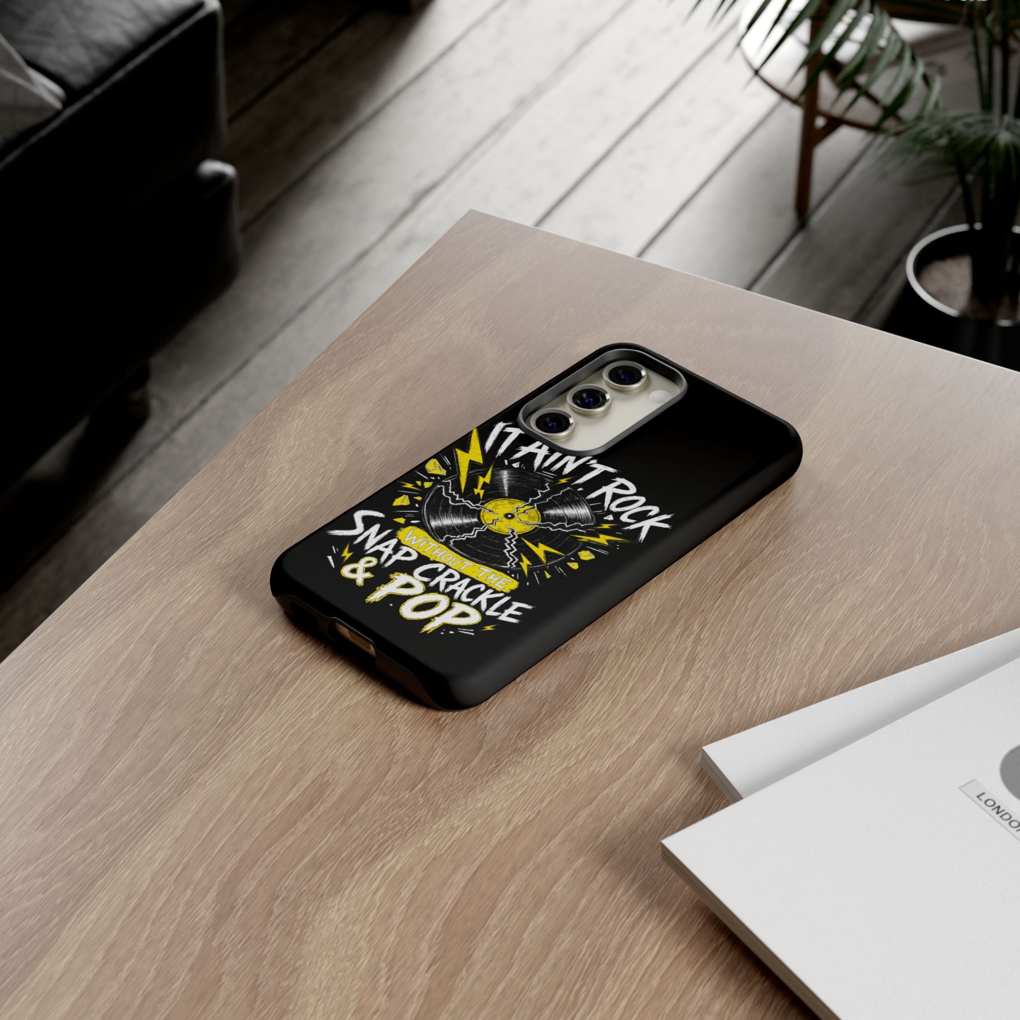 Phone Case — "It Ain't Rock Without the Snap Crackle & Pop" Vintage Vinyl Design