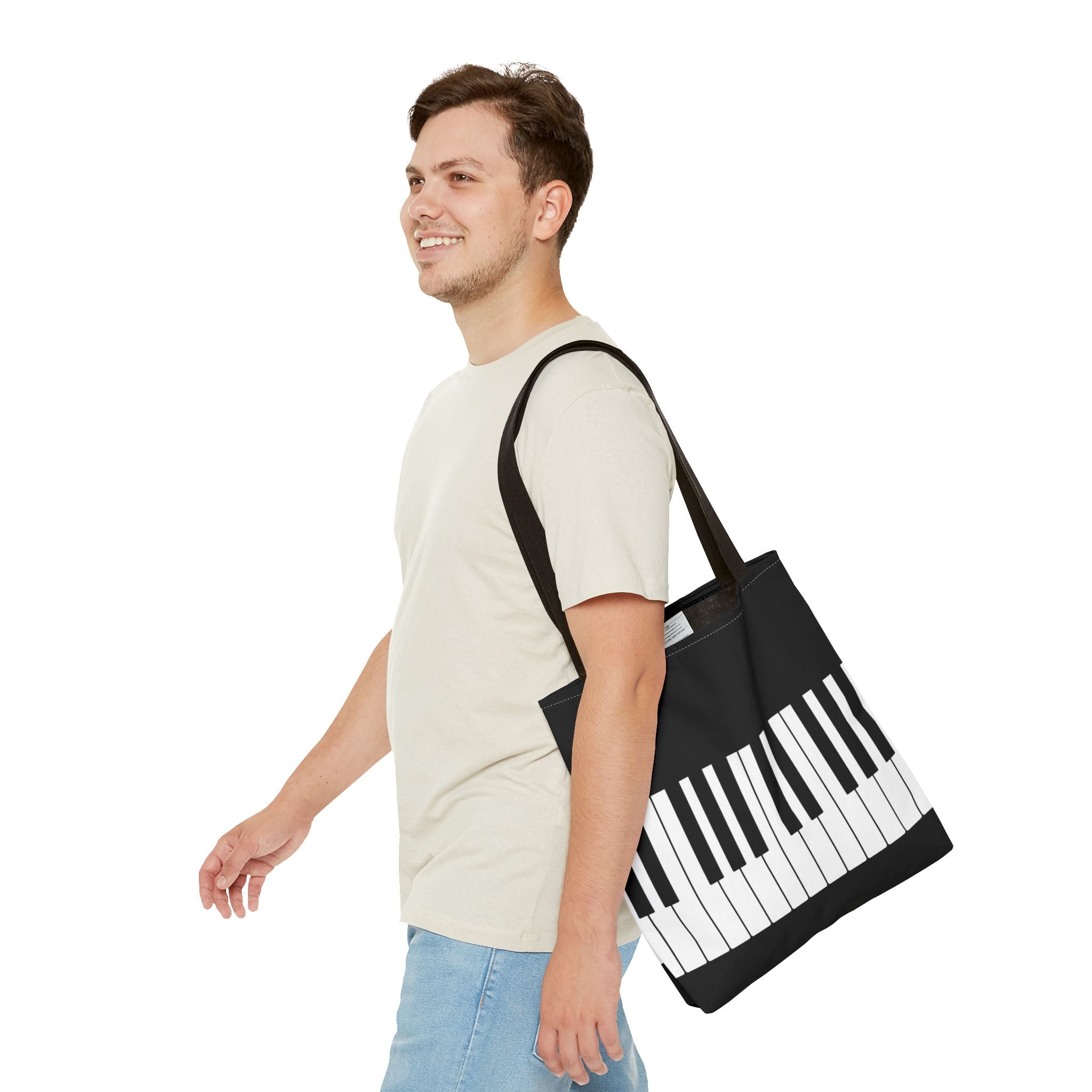 Piano Keys Tote Bag - Musician Keyboard Print Canvas Tote