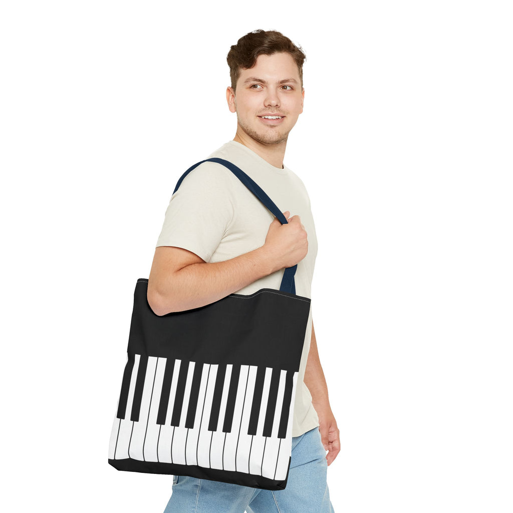 Piano Keys Tote Bag - Musician Keyboard Print Canvas Tote