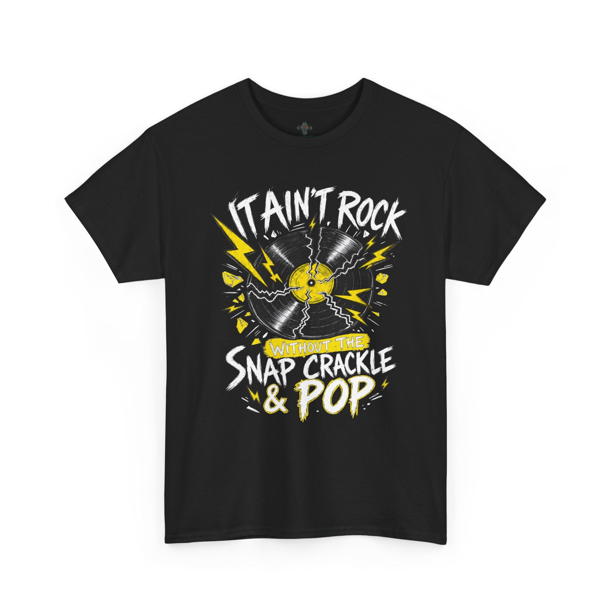Unisex Heavy Cotton Tee - It ain't Rock without the snap. crackle and pop - Dark