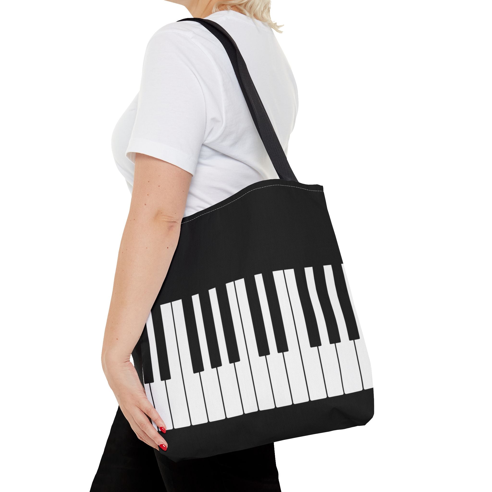 Piano Keys Tote Bag - Musician Keyboard Print Canvas Tote