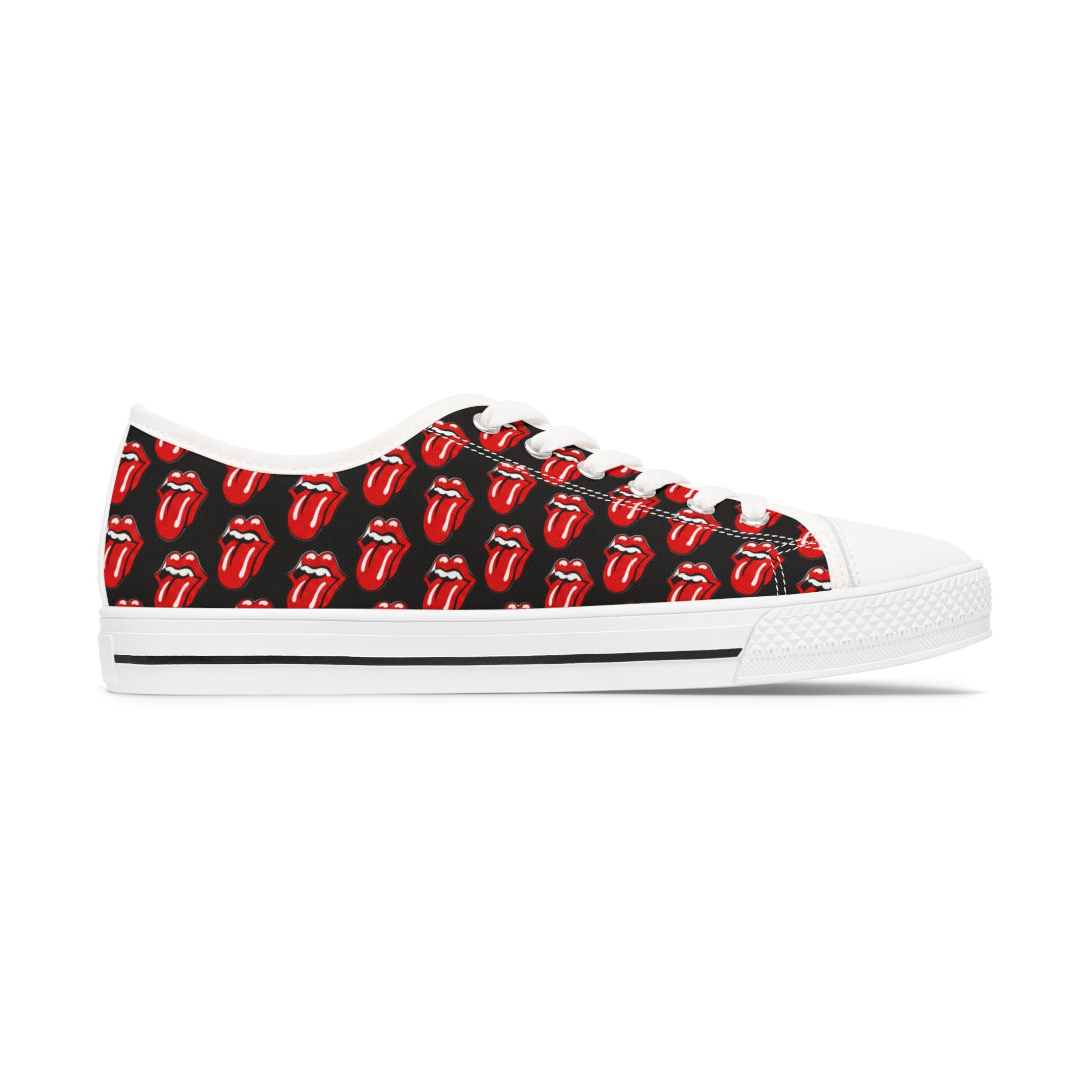 Women's Low Top Sneakers —Rolling Stones Pattern Casual Canvas Shoes