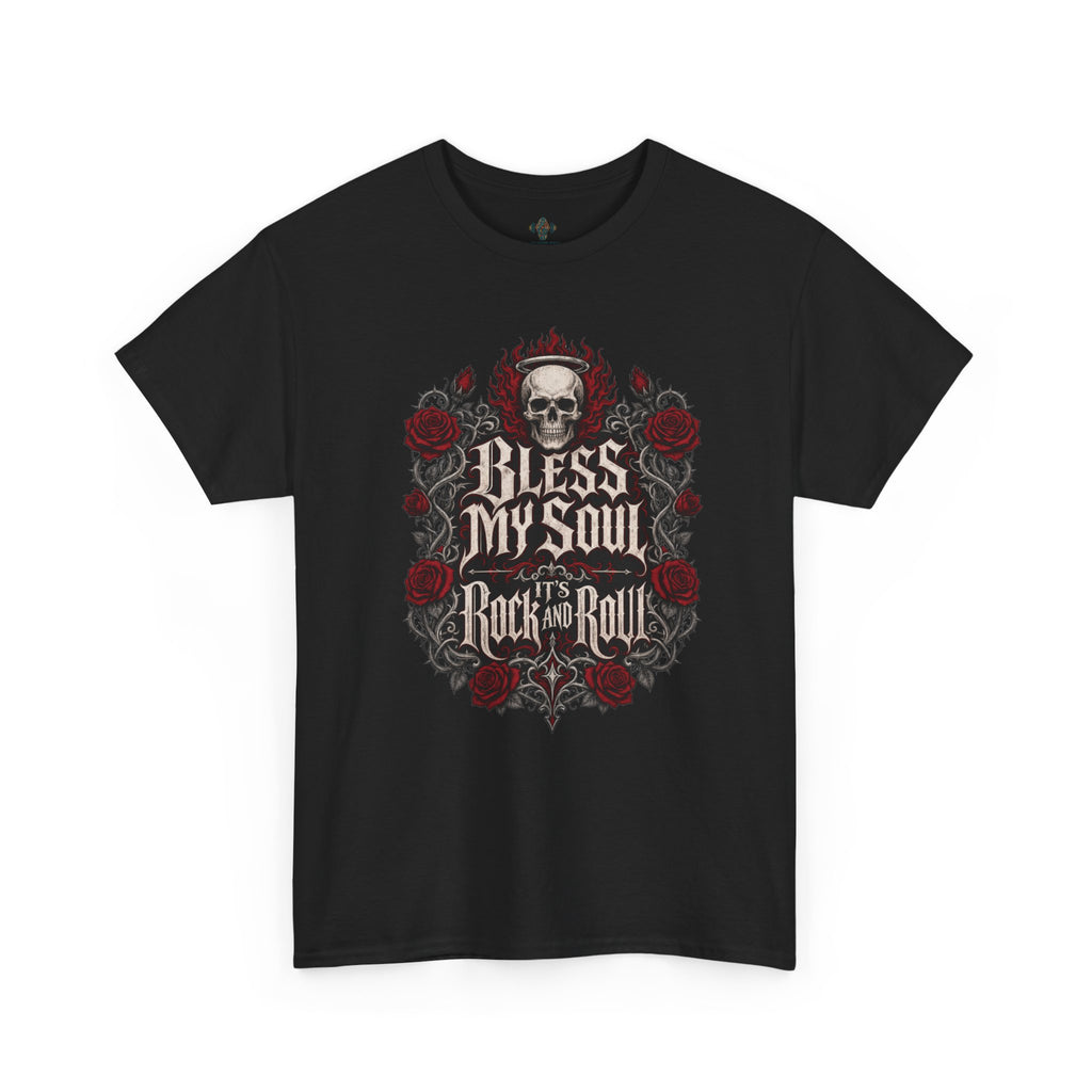 Rock & Roll Skull Tee — "Bless My Soul" Vintage Band Shirt