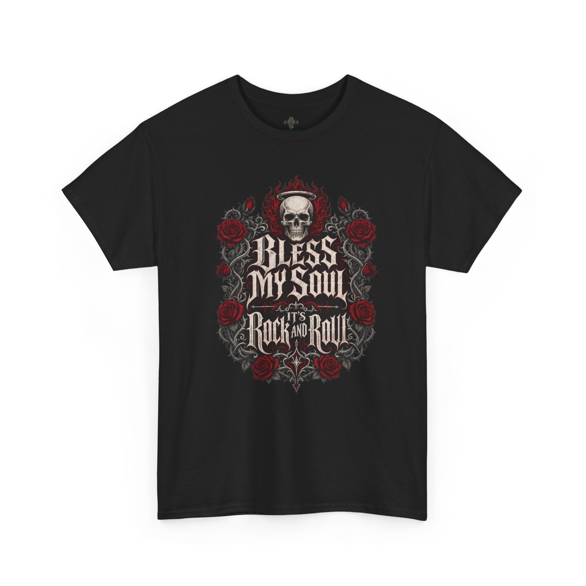 Rock & Roll Skull Tee — "Bless My Soul" Vintage Band Shirt