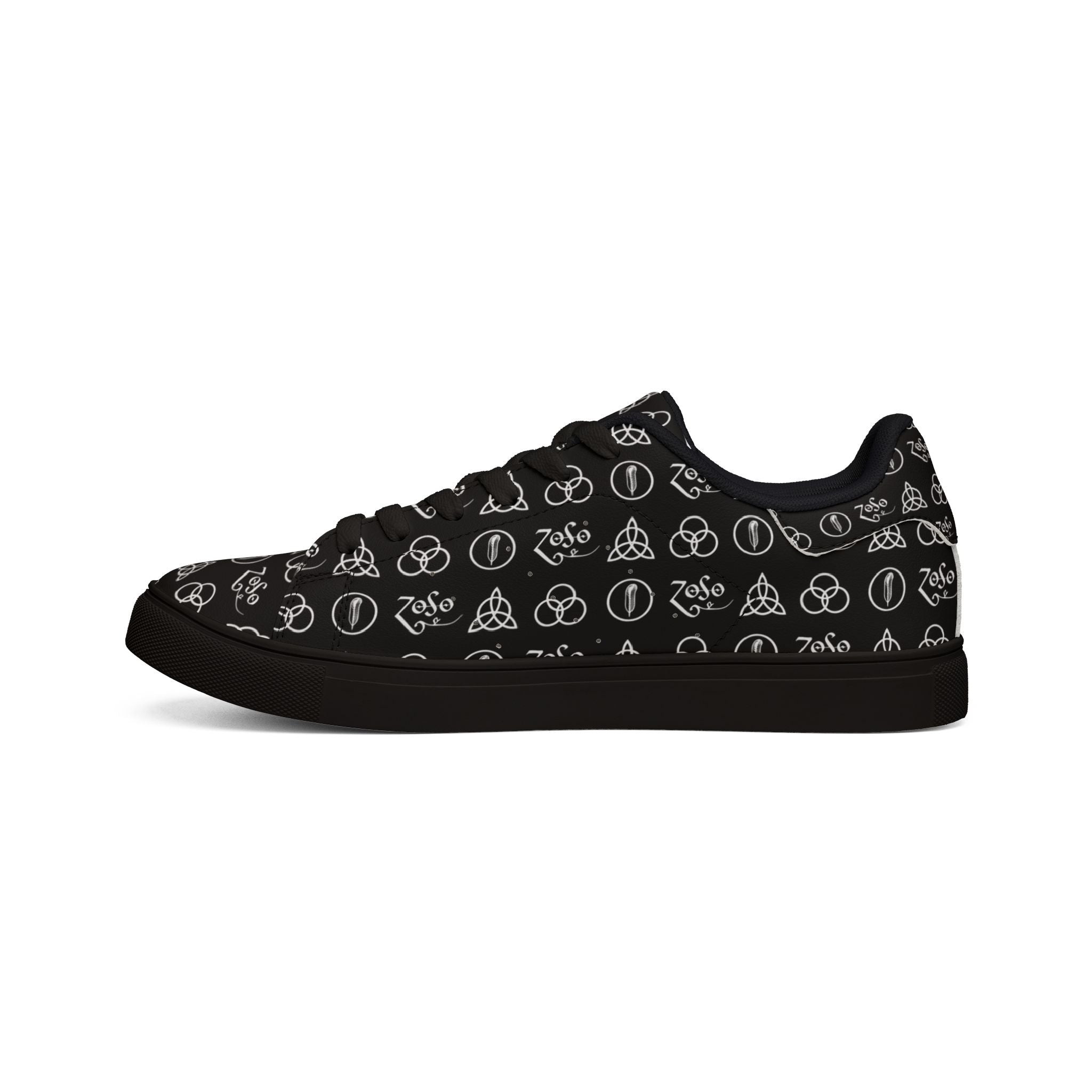 PU Leather Sneakers — Led Zeppelin symbols Low-Top Shoes