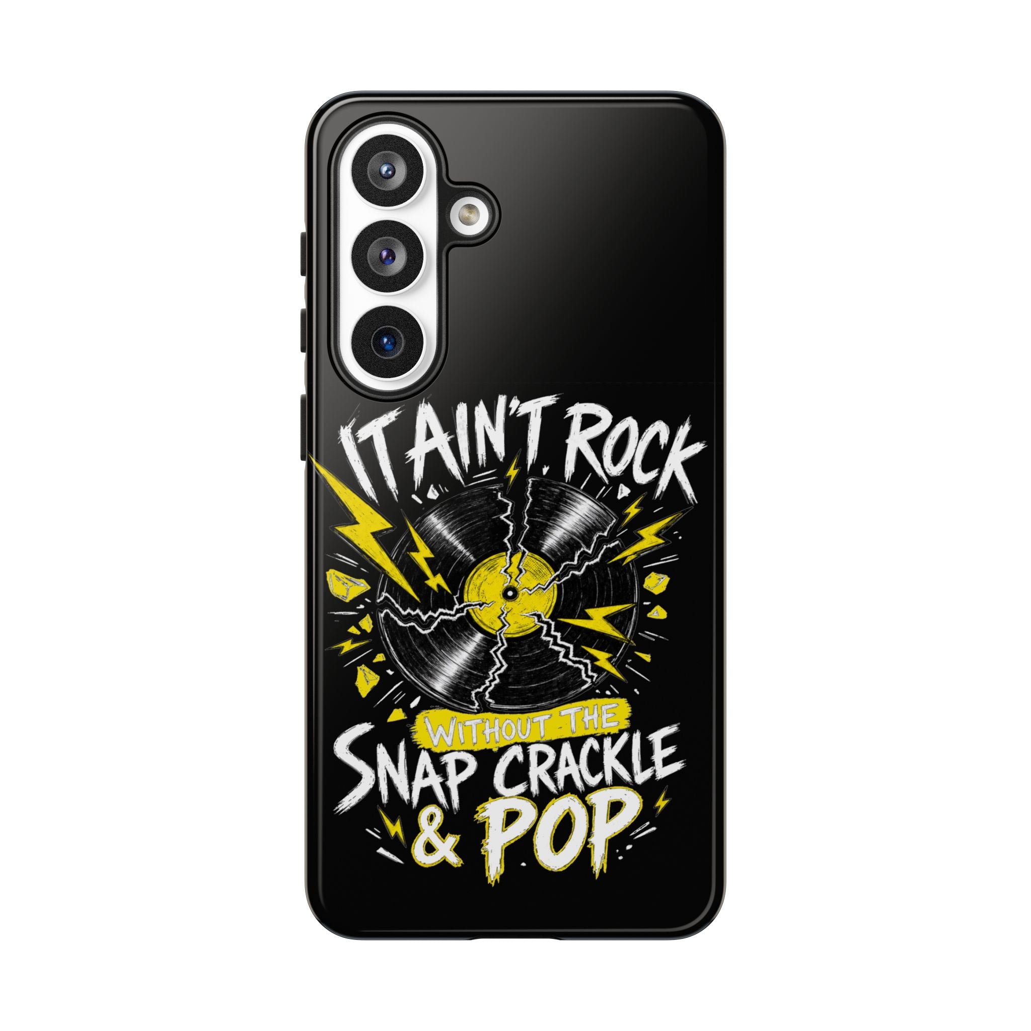 Phone Case — "It Ain't Rock Without the Snap Crackle & Pop" Vintage Vinyl Design