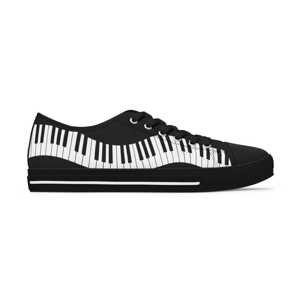 L Piano Keys Low Top Sneakers — Women's Music Lover Canvas Shoes