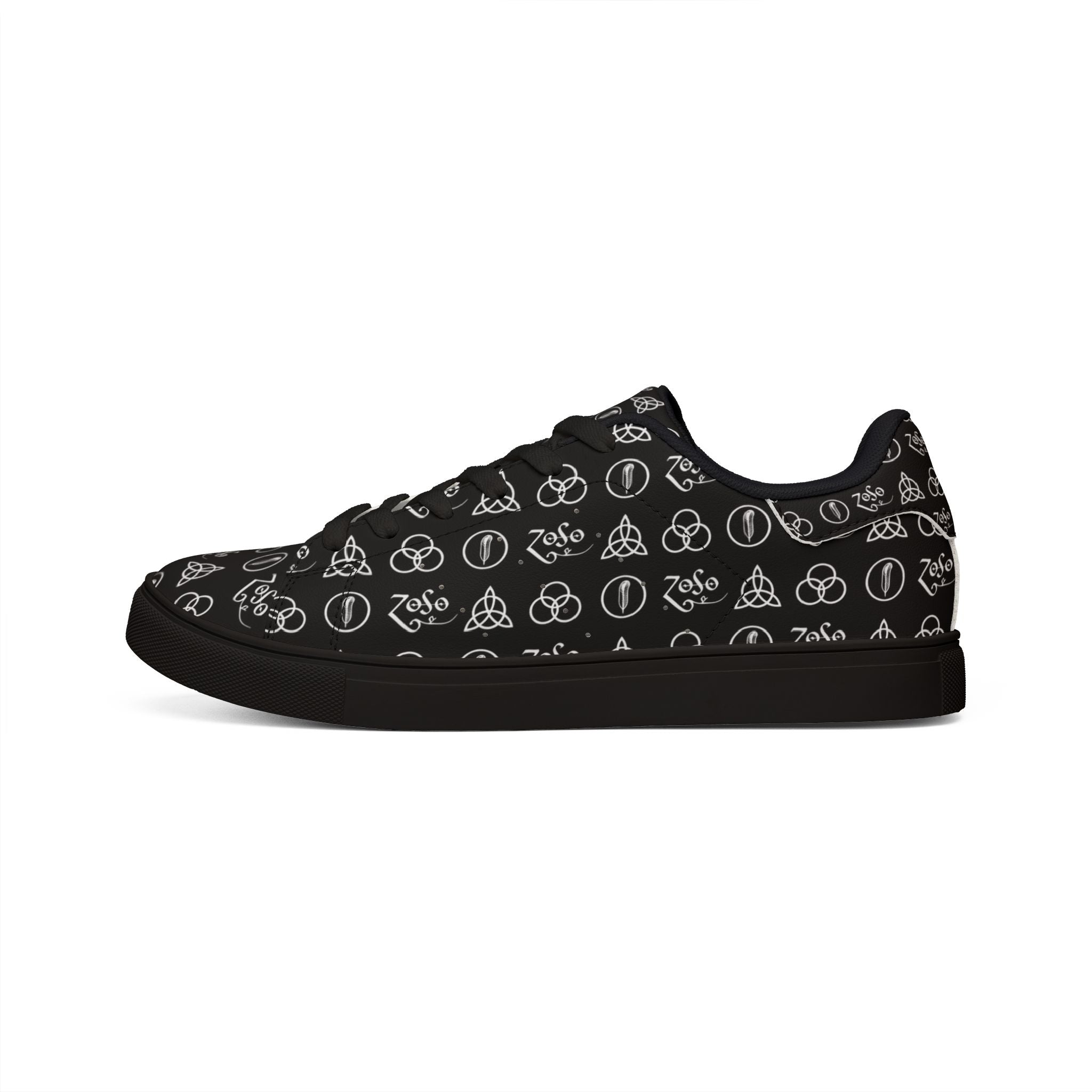 PU Leather Sneakers — Led Zeppelin symbols Low-Top Shoes