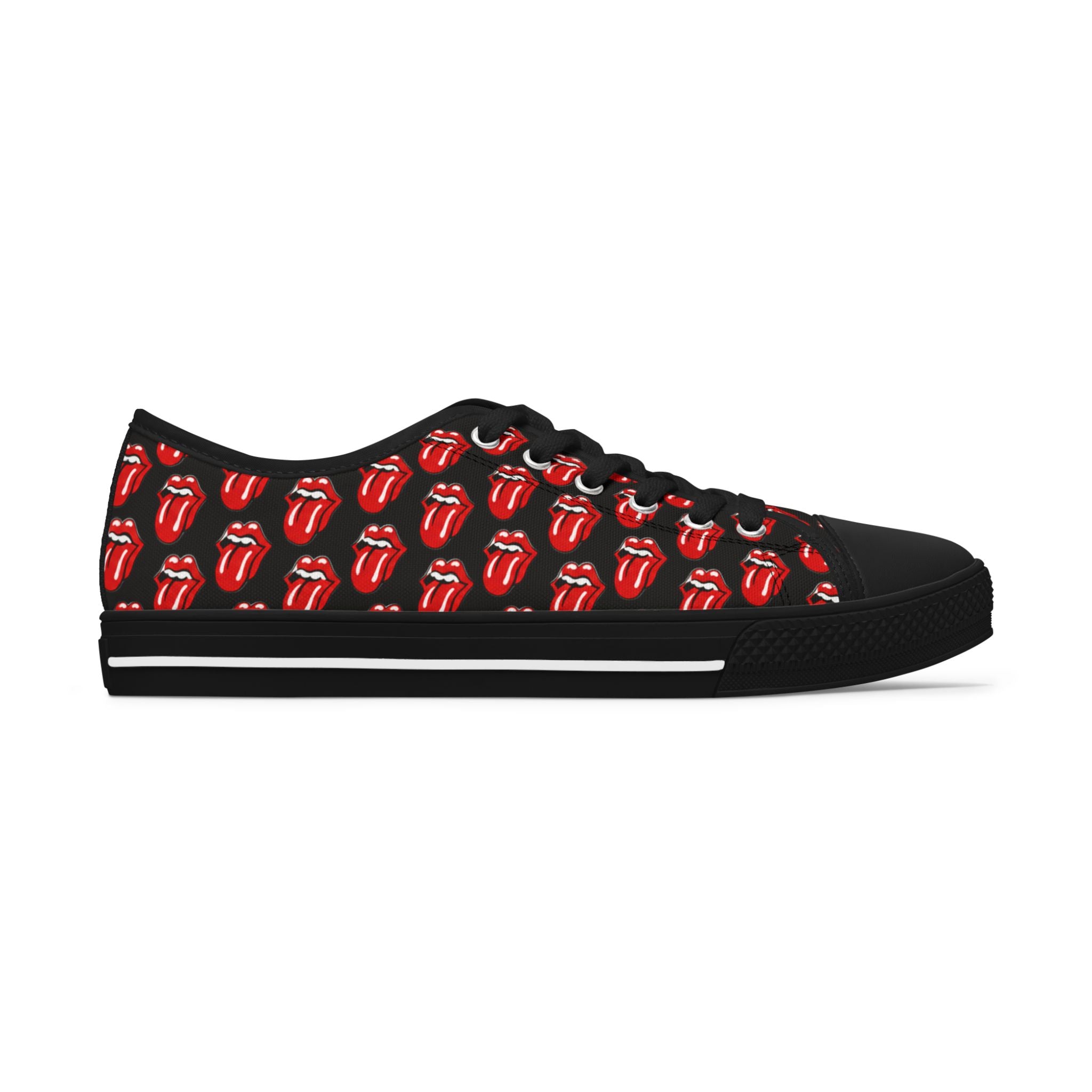 Women's Low Top Sneakers —Rolling Stones Pattern Casual Canvas Shoes