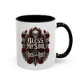 Rock & Roll Coffee Mug — "Bless My Soul" Skull & Roses Accent Mug
