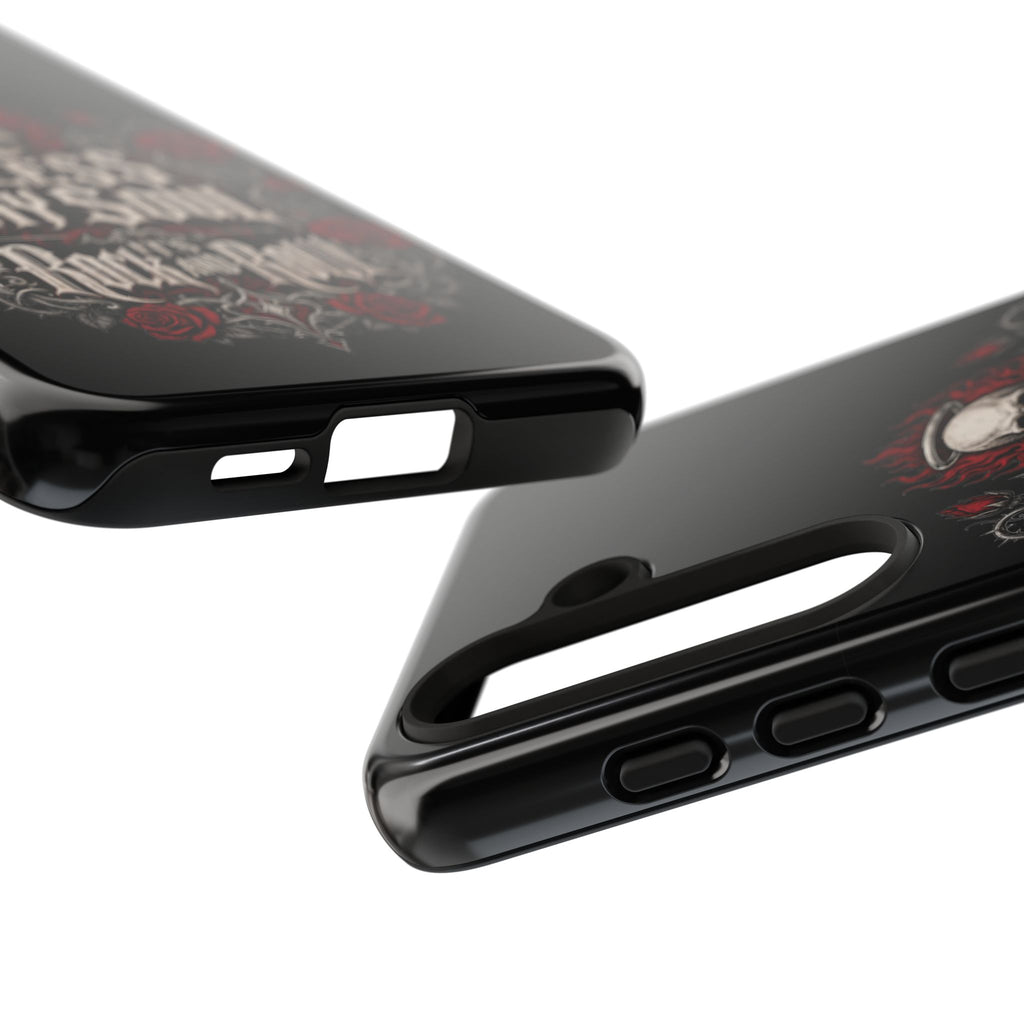 Bless My Soul Rock and Roll Phone Case — Gothic Skull & Roses Tough Case