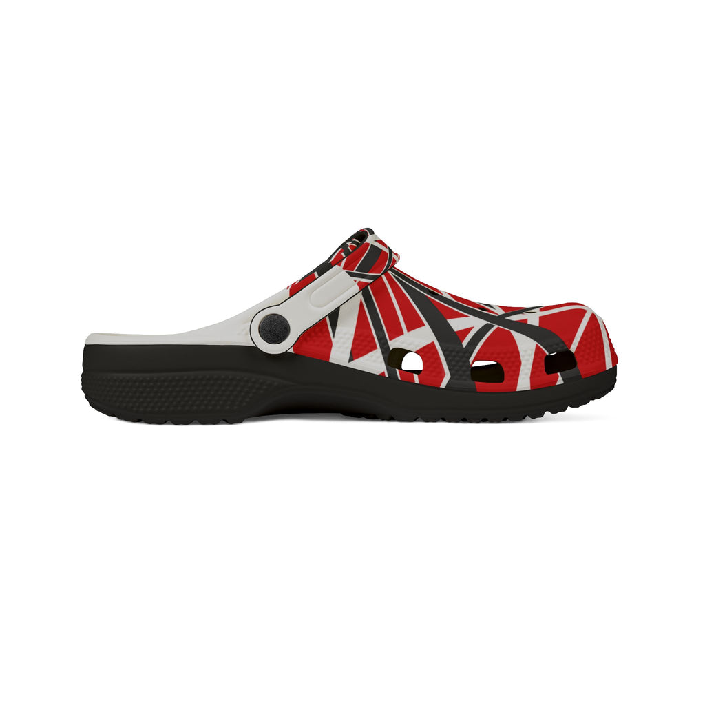 EVH Van Halen Tribute bold - Abstract Red Striped Clog Shoes