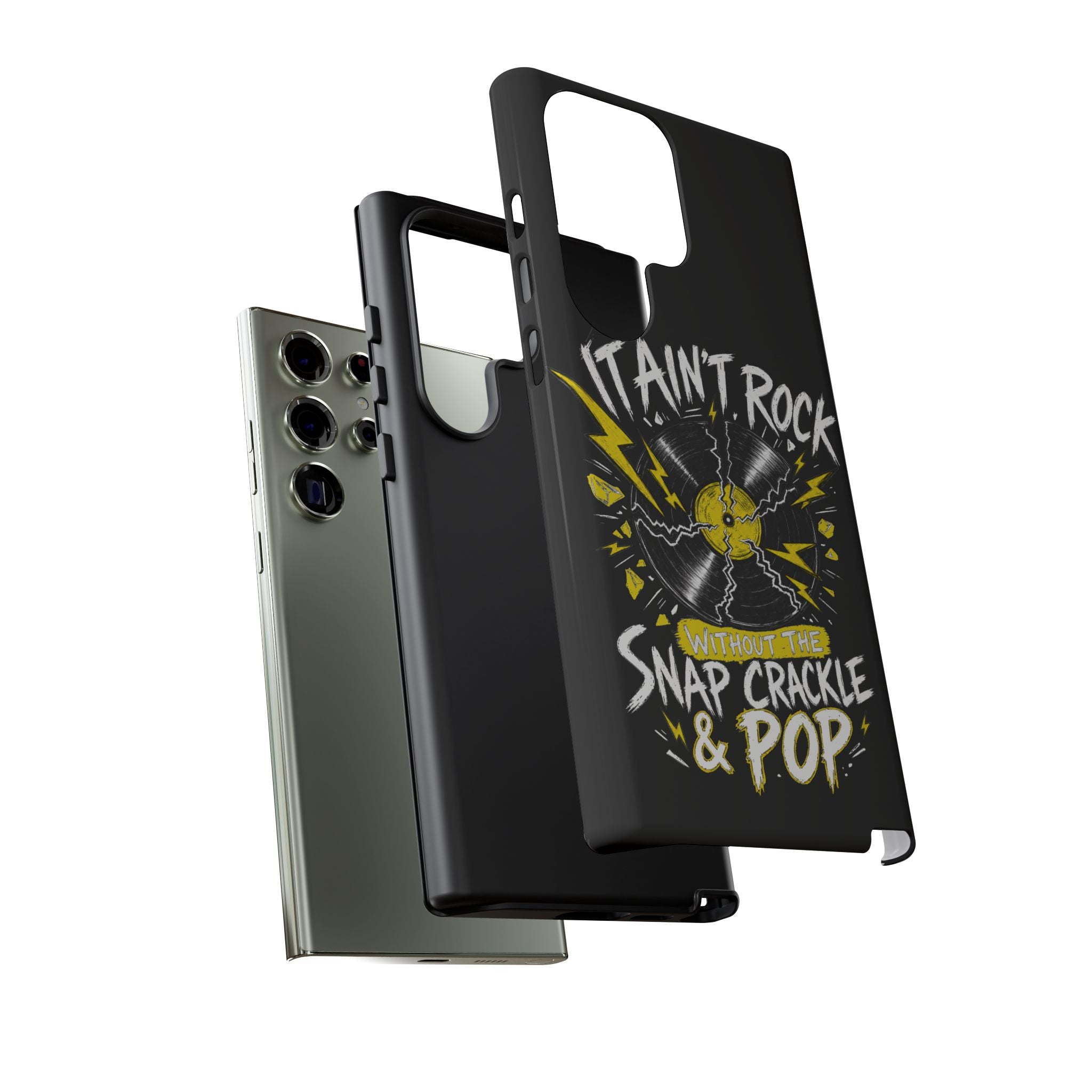 Phone Case — "It Ain't Rock Without the Snap Crackle & Pop" Vintage Vinyl Design